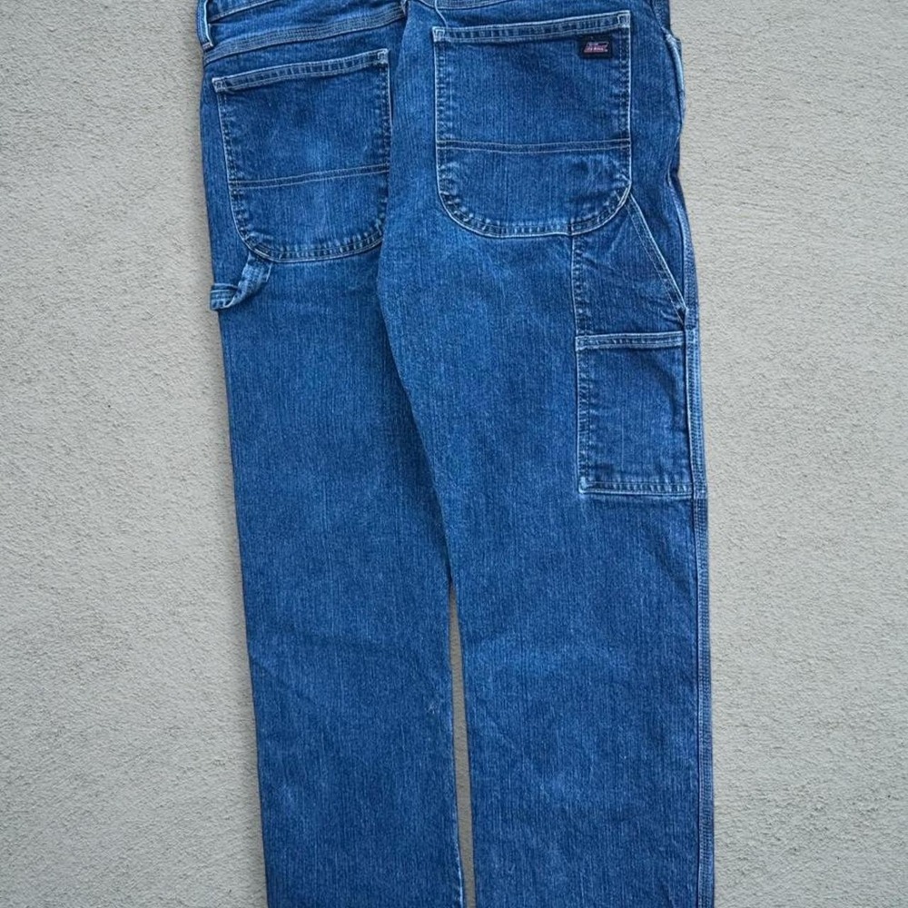 Dickies Cargo Jeans 34x32 Y2K Baggy Skater Grunge Blue